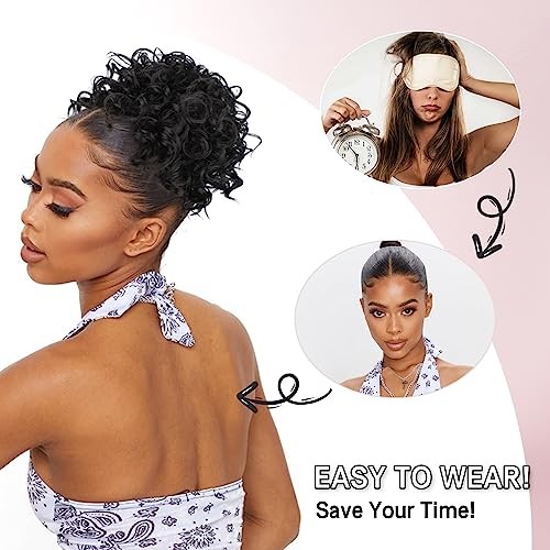 Women’s 70g Messy Bun Hair Piece – Elastic Drawstring – Dark Brown – Wave