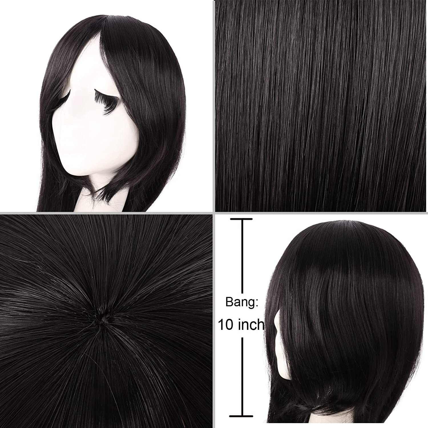40 Inch 100 cm Black Long Straight Cosplay Costume Wig Fashion Party Wig