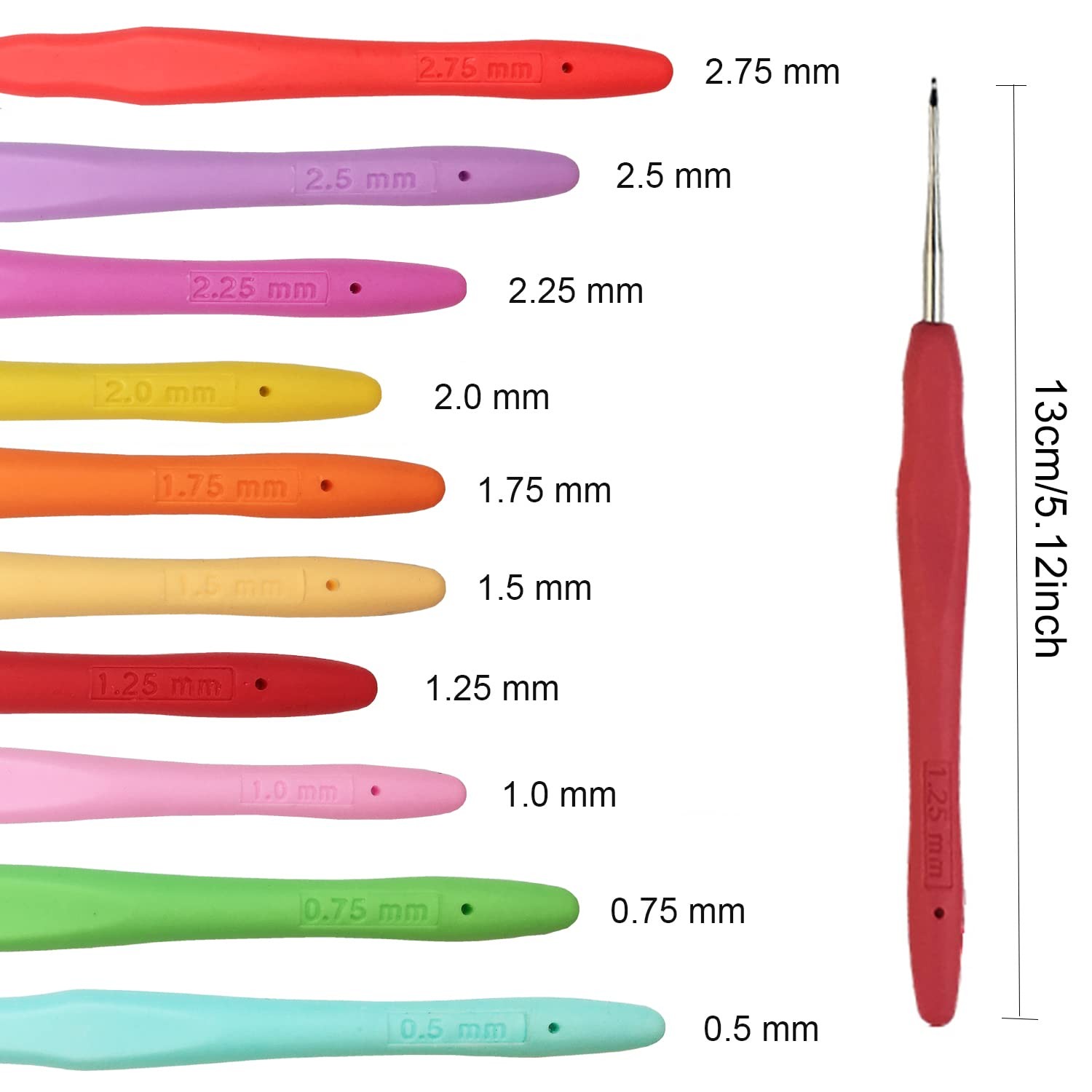 Set of 10 Small Size Crochet Hook Set, SMALL, 12pcs small crochet needles