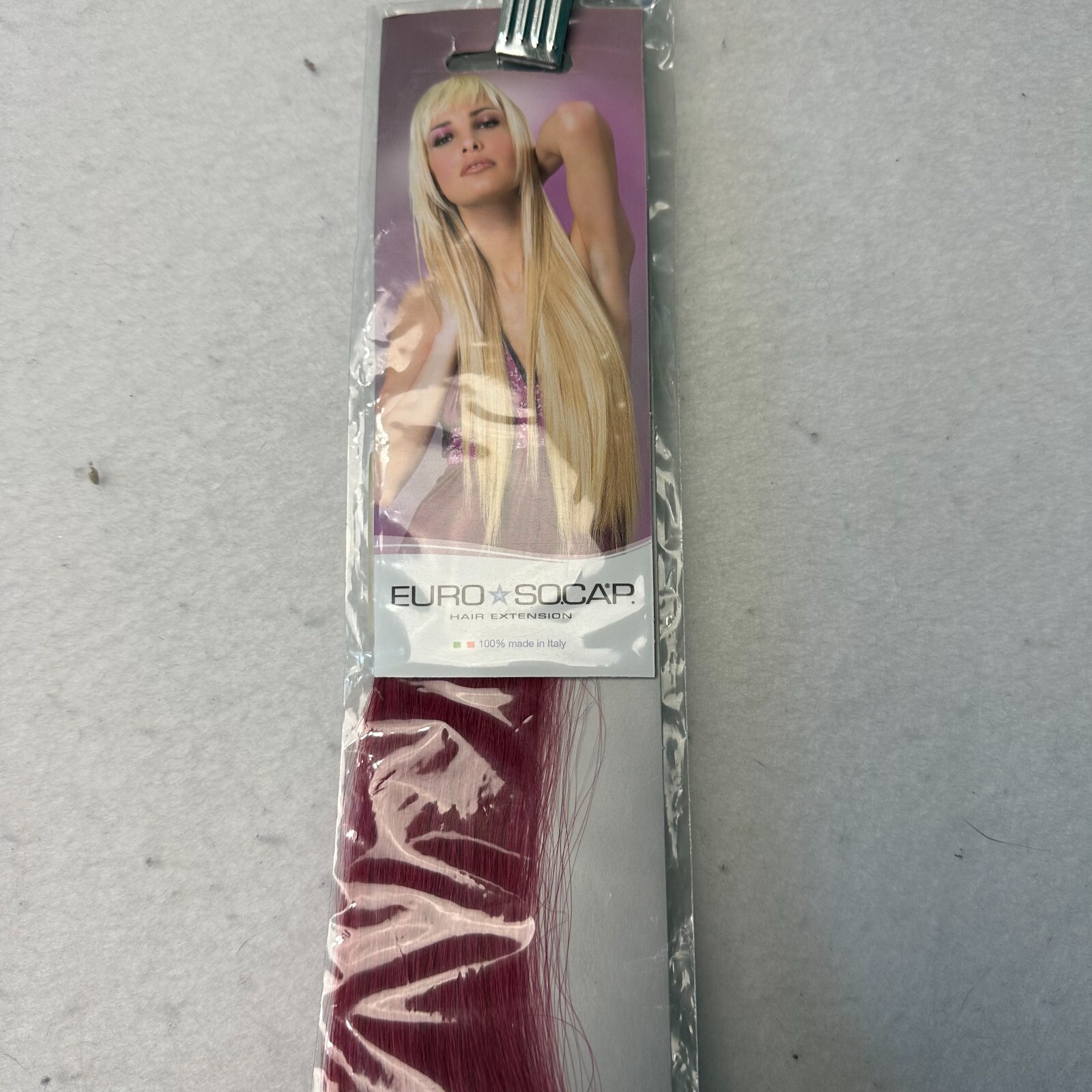 Euro SOCAP Hair extensions color Fuxia Pink NIP 21″ length Made in Italy