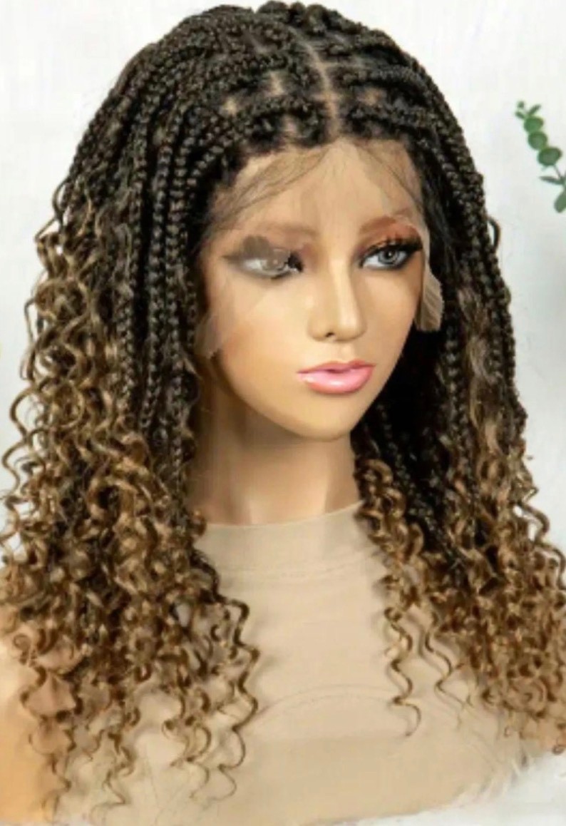 14″ boho brown to gold ombre wig, new