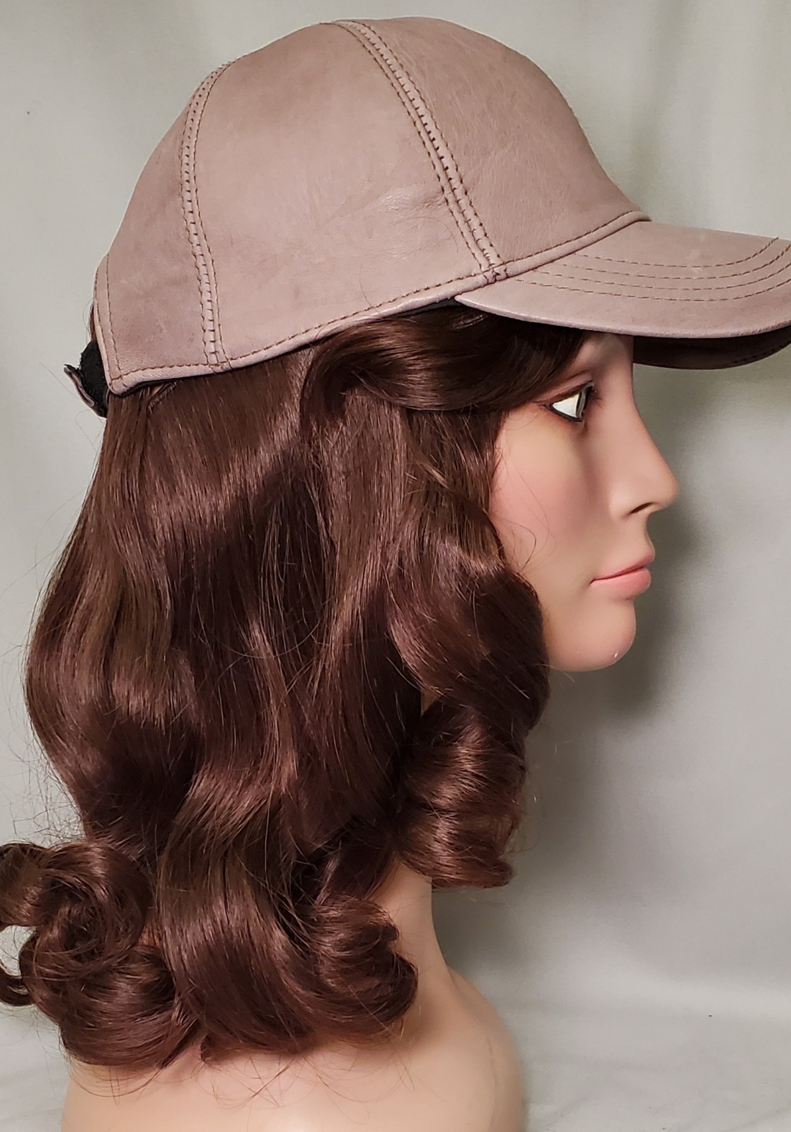 CMC Human hair Halo Bangs 4 Warm Brown NWOT Display (Hat NOT included)