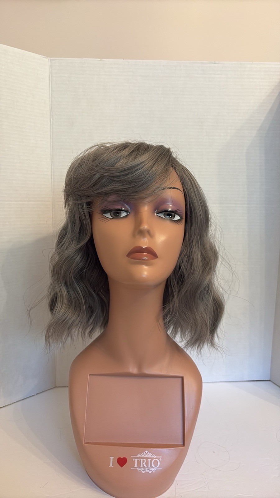 Silky Ash Silver Gray Silver Wig Beach Wave Bob Lob New Convertible Bangs