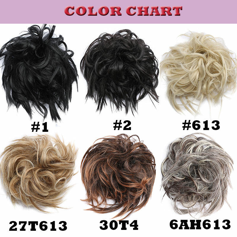 REAL Messy Bun Scrunchie Hair Extensions Wavy THICK Ponytail as Human Hair Piece
