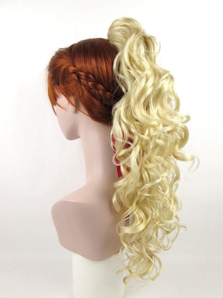 20″ LONG BIG LOOSE CURLS CURLY HAIR LAYERED PONYTAIL HAIRPIECE CLAW CLIP DELANIE