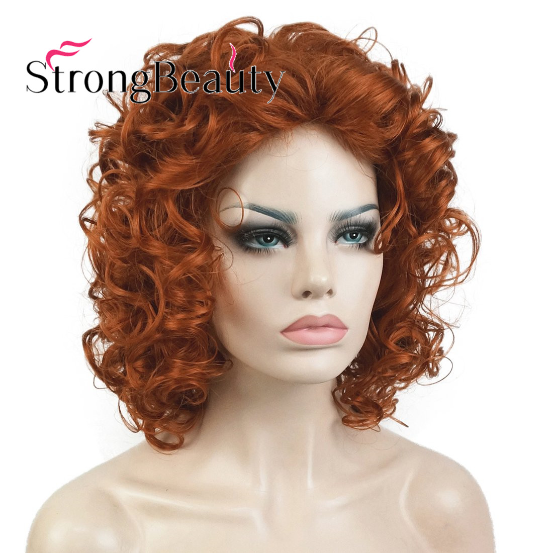 Short Soft Super Curly Synthetic Wigs Layered Natural Movement Copper Red Wigs