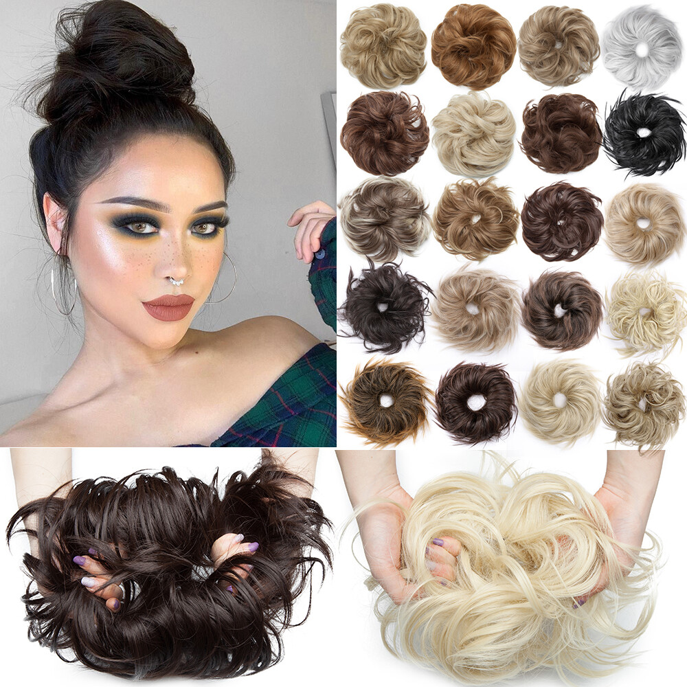 1PCS Messy Curly Bun Scrunchie Hair Extensions Ponytail Hair piece As Human Hair