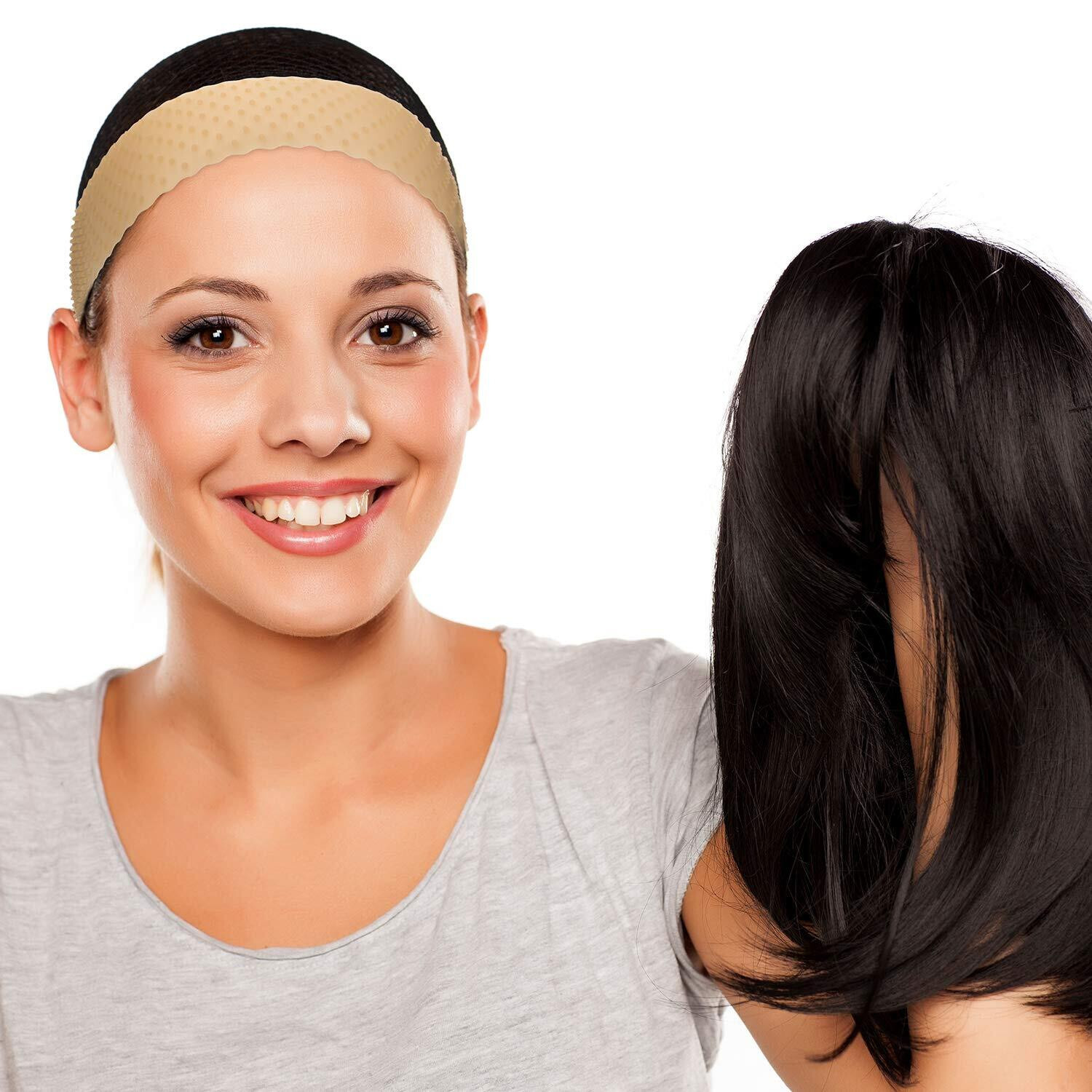 Lot of 2 Wig Grip Adjustable HeadBand silicone Elastic Comfort hair gripper Band
