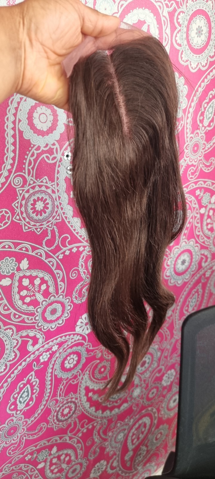 18INCH BRAZILIAN VIRGIN HAIR STRAIGHT 5X5 WIDER SILK BASE CLOSURE DARK BROWN 2#