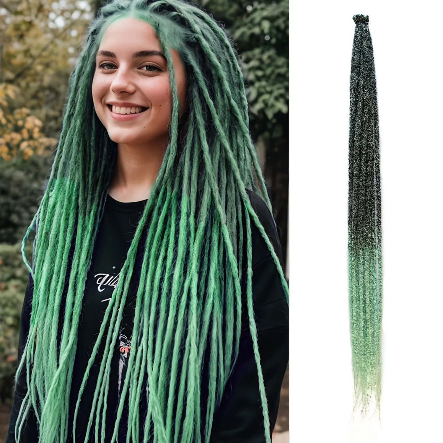 24 Inch Pre Stretched Dreadlock Extensions 1 Pack 10 Strands Synthetic Handmade