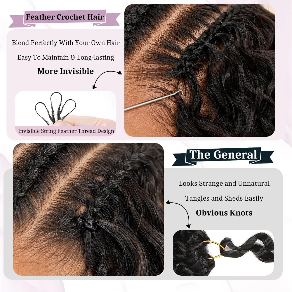 Curly Crochet Hair 120g 22″ Knotless Pre-Separated Bundles for Black Women – Reu