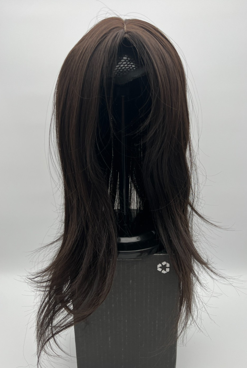 Black w/ Dark Brown Shade Long Straight 18in Women Premium Hair Topper