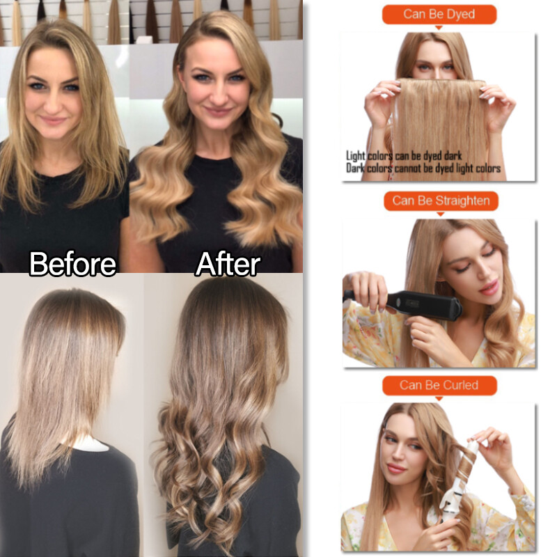 Clip In Hair Extensions Real Remy Human Hair Brown 18” 20″ 24” 8pcs Full Head