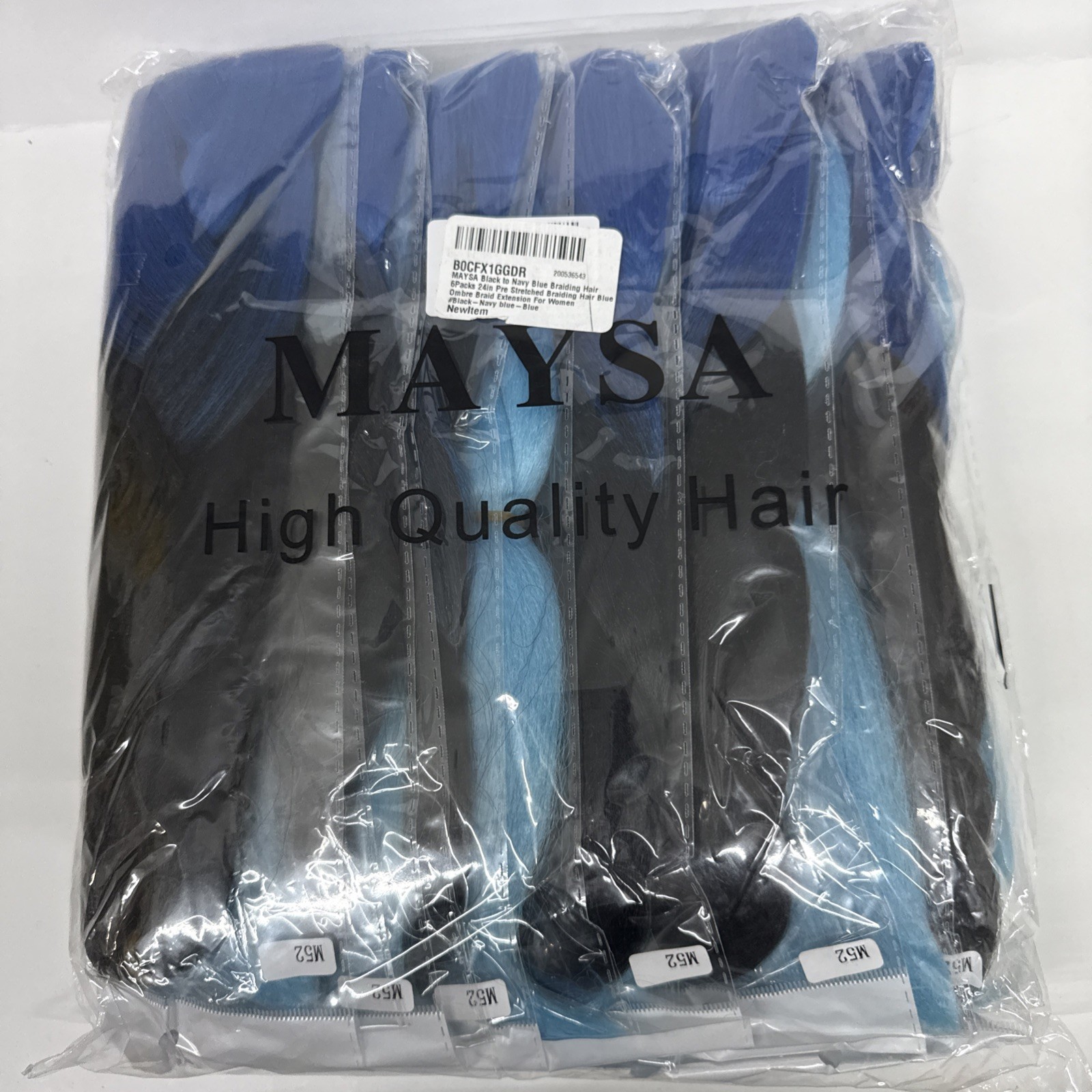 Black To Navy Blue Braiding Hair 6 Packs 24inch Pre Stretched