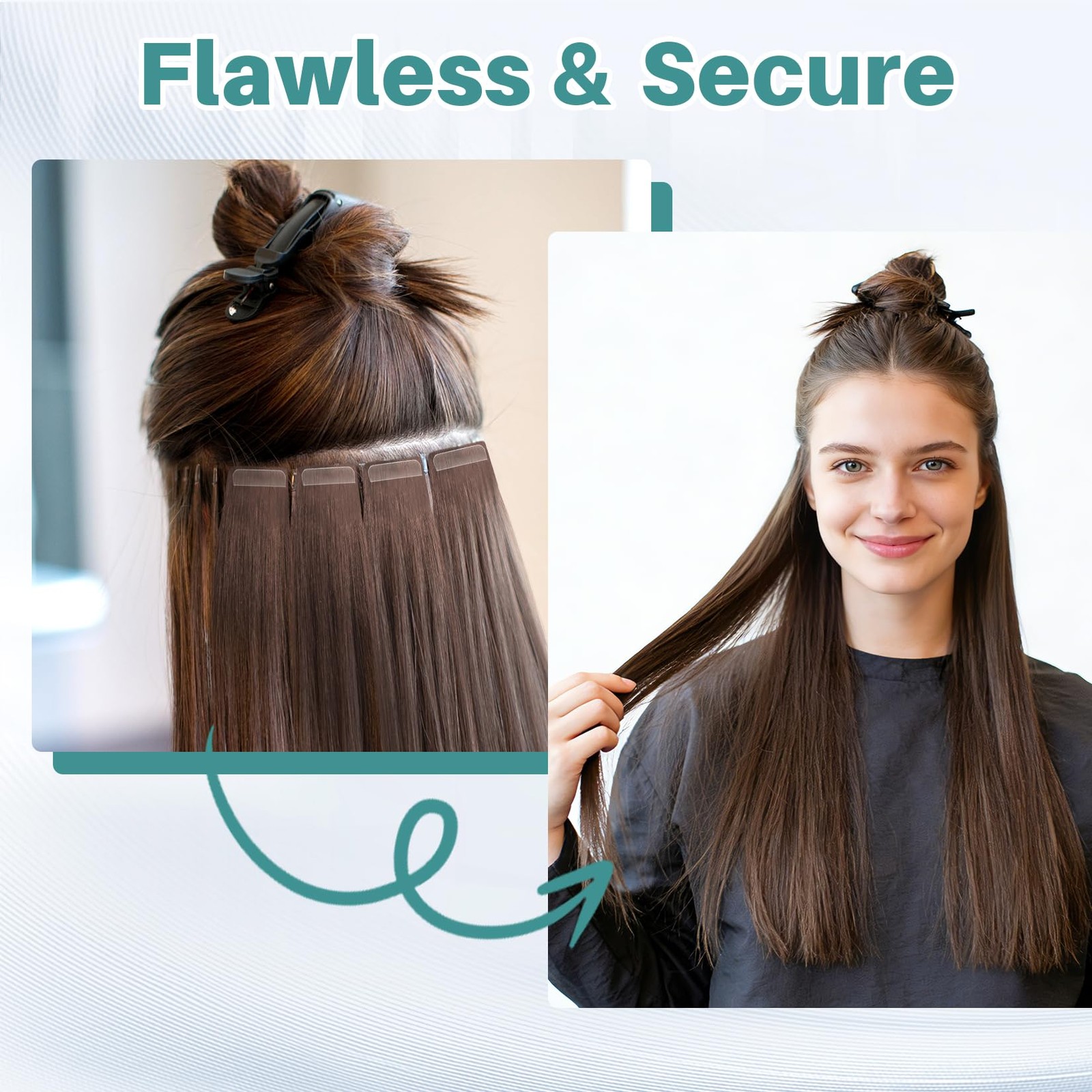 Hair Extension Tape Tabs, Strong Hold Waterproof Tape for Wigs & Extensions