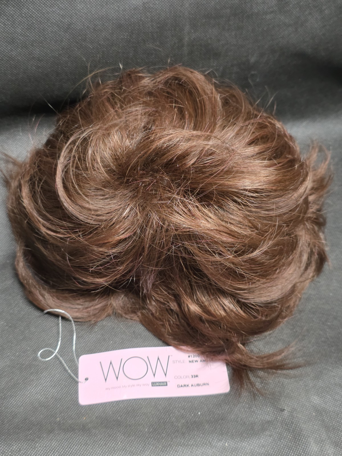 New WOW by LuxHair Hair Topper Synthetic Dark Auburn 33R Volume Piece Wiglet
