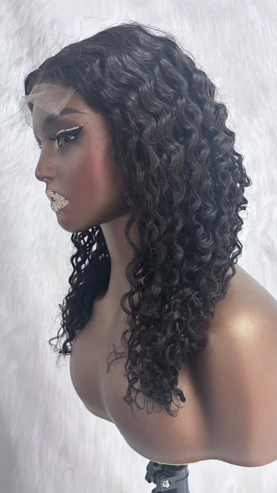 18 inch 5X5 Glueless Swiss Lace Curly Wig