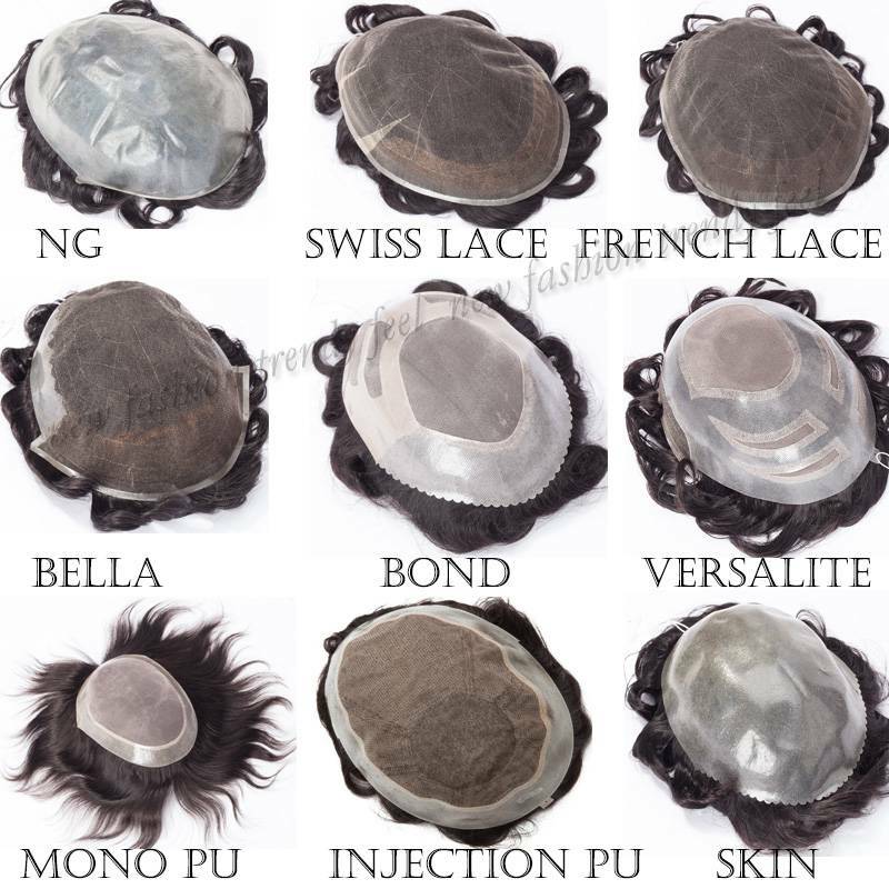 Hand Made Natural Toupee For Men 100% Virgin Human Hair System Hairpieces Skin R