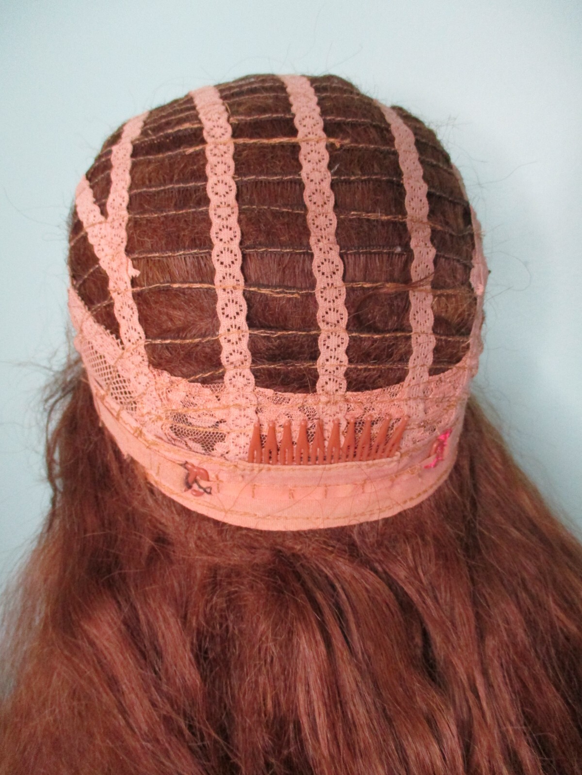 28″ medium brown long wavy thick WIG with combs – BIG WIG – big hair