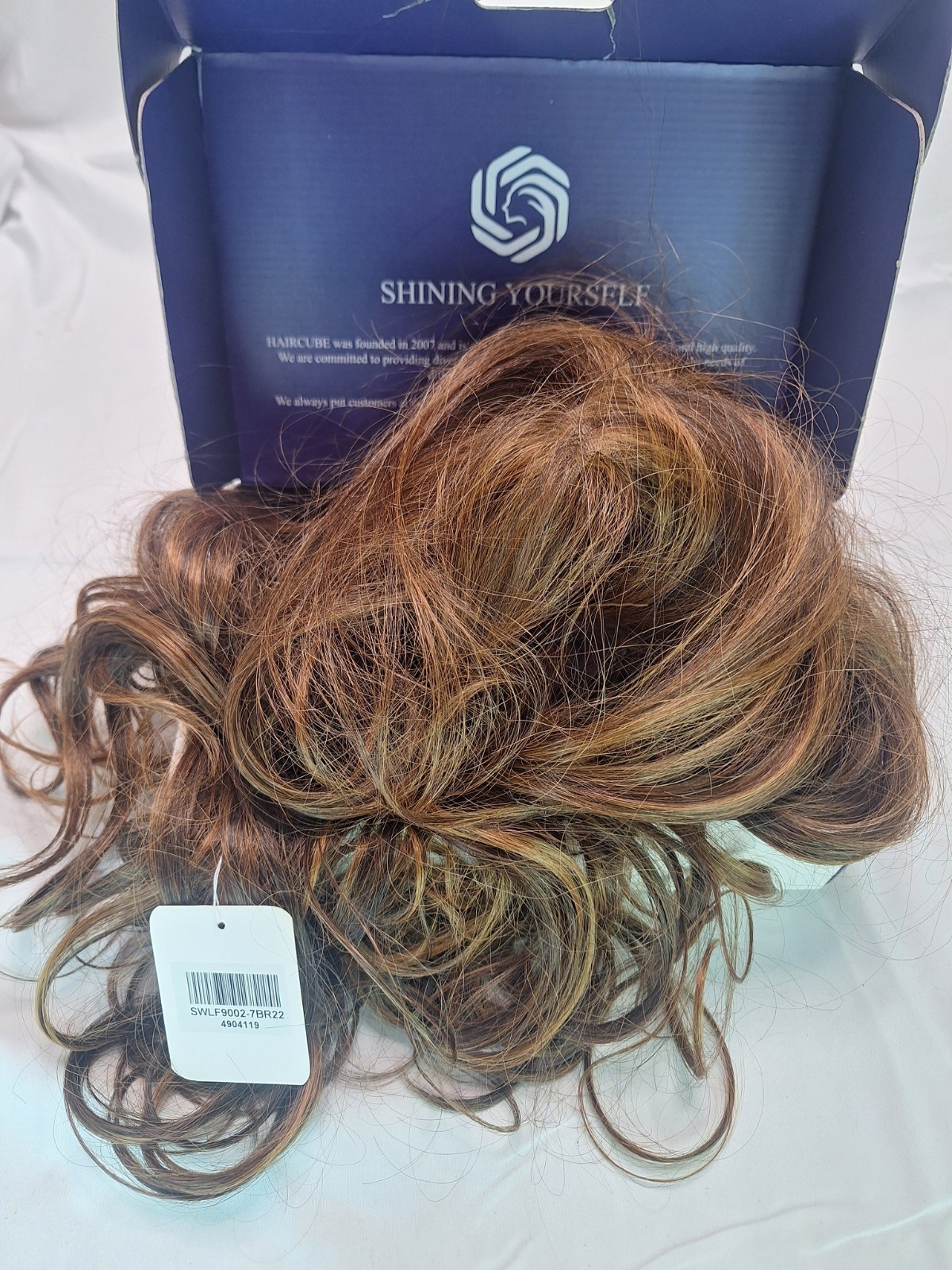 13X6 HD Synthetic Lace Front Wig, 24 Inch Mixed Brown Long Curly Layered Wig