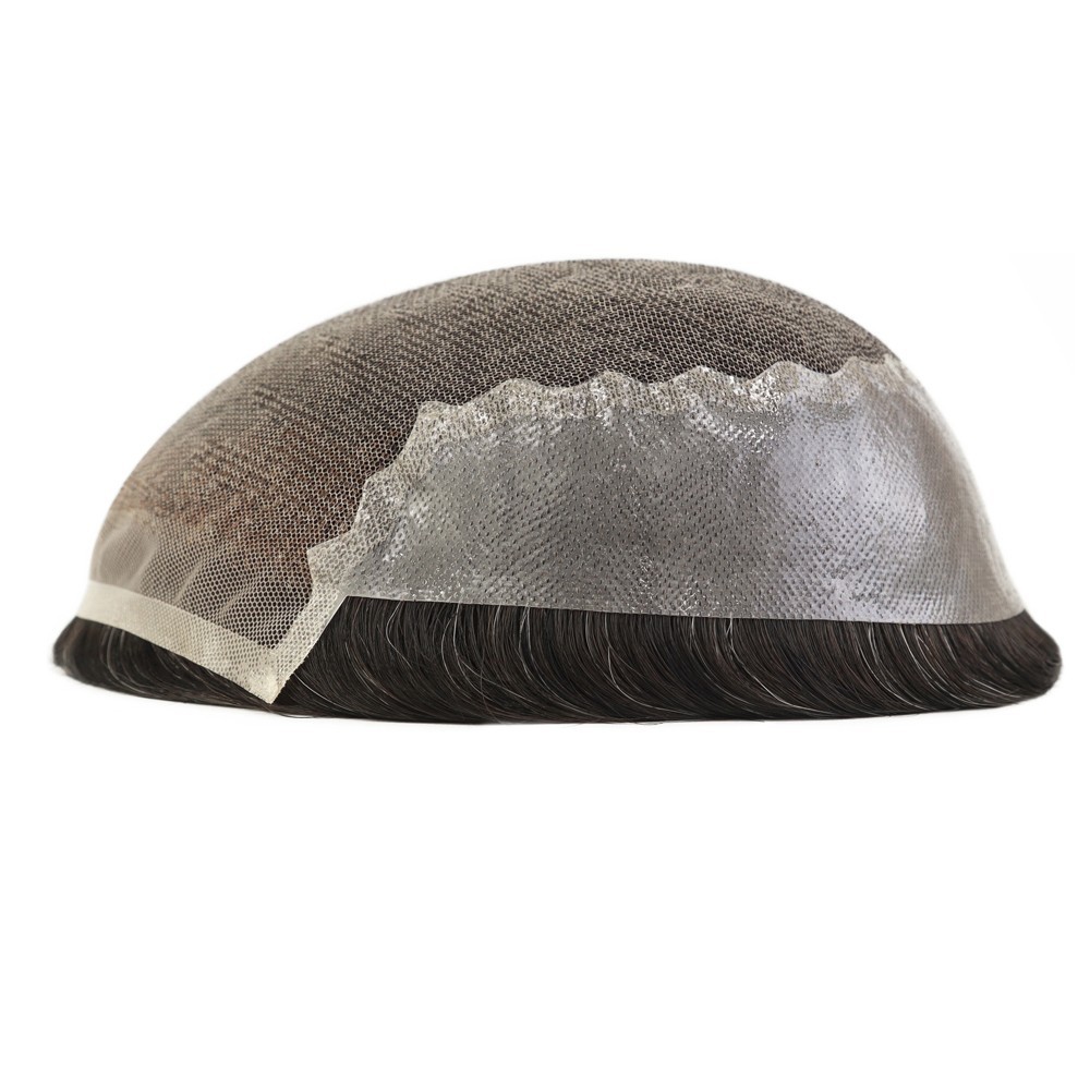 Toupee For Mens Human Hair Replecement System Lace Thin Skin Hairpiece Q6 8X10”