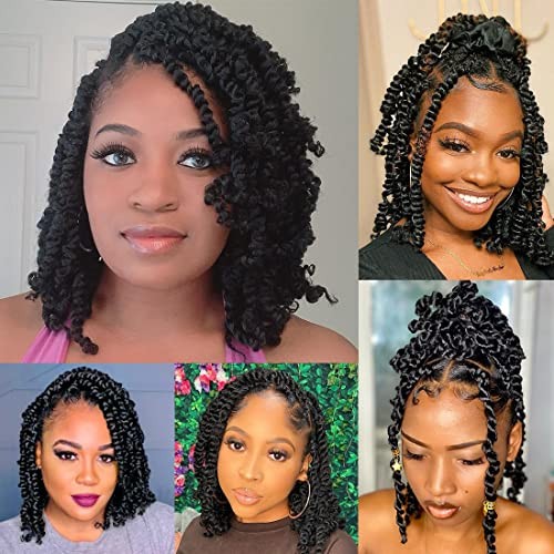 8 Packs 10 Inch Passion Twist Hair for Women Natural 10 Inch (Pack of 8) #1B