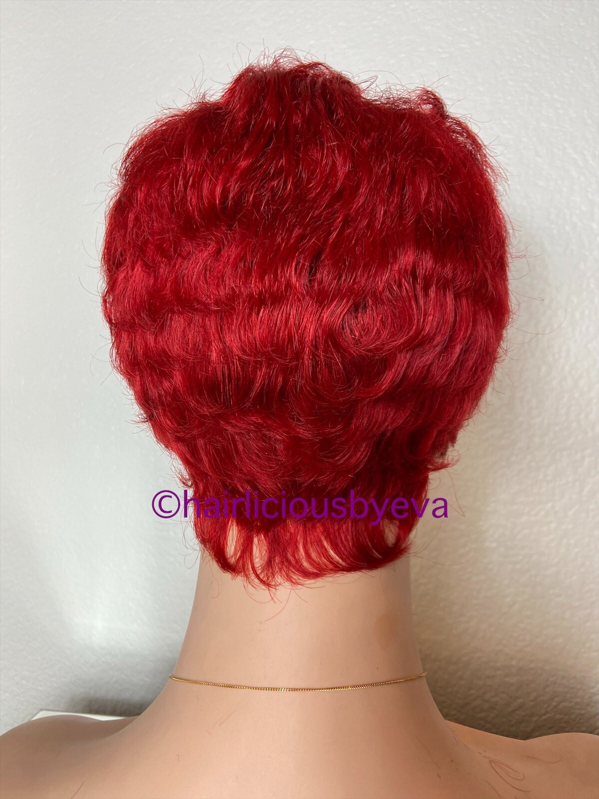 Human Hair Red Wig Short Pixie Buzz Cut