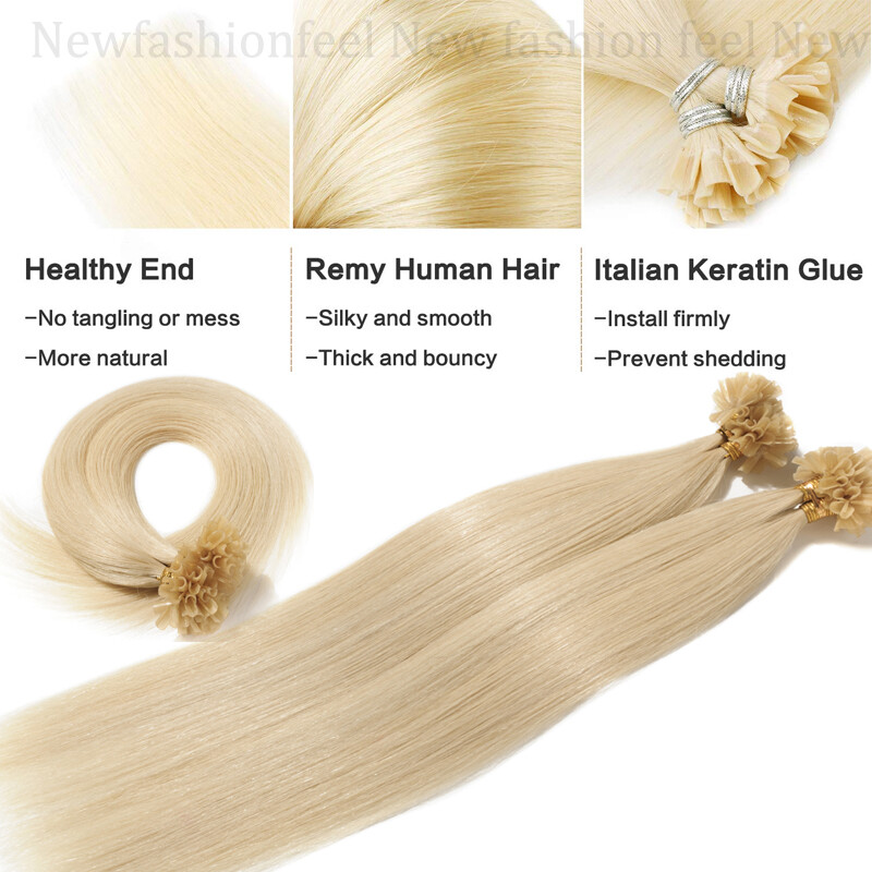 Hot Fusion 0.5g 1g Pre Bonded Nail U Tip Real 100% Human Remy Hair Extensions US