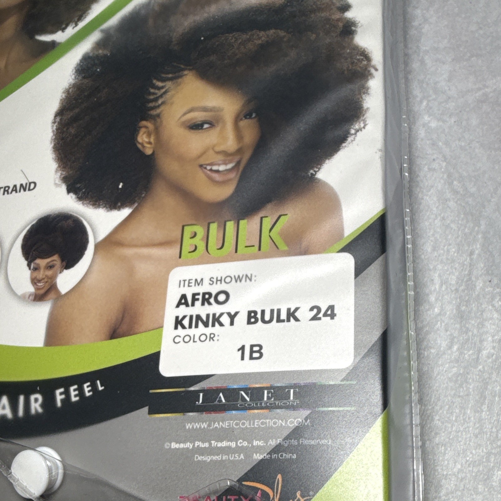 Janet Collection Afro Kinky Bulk 24in Synthetic Hair Extension Crochet 3.2oz