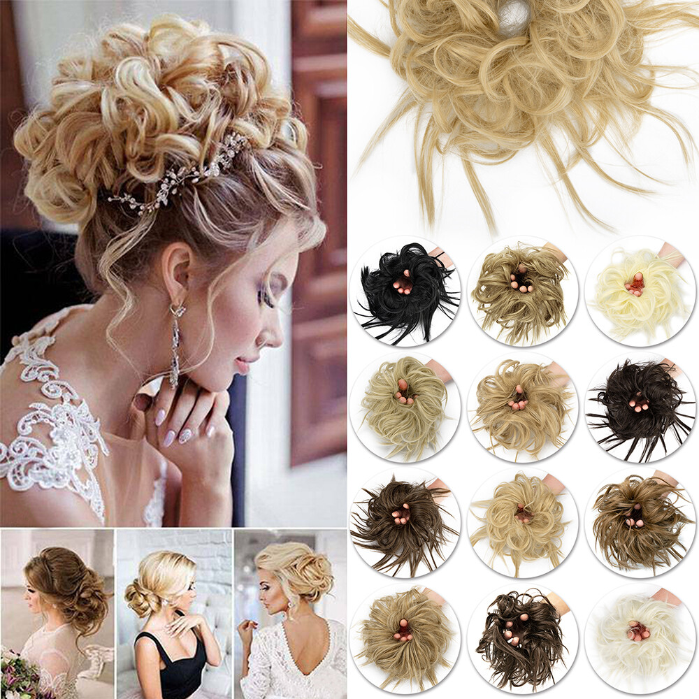 New Thick Messy Bun Hairpieces Chignon Curly Hair Extensions for Natural Looking