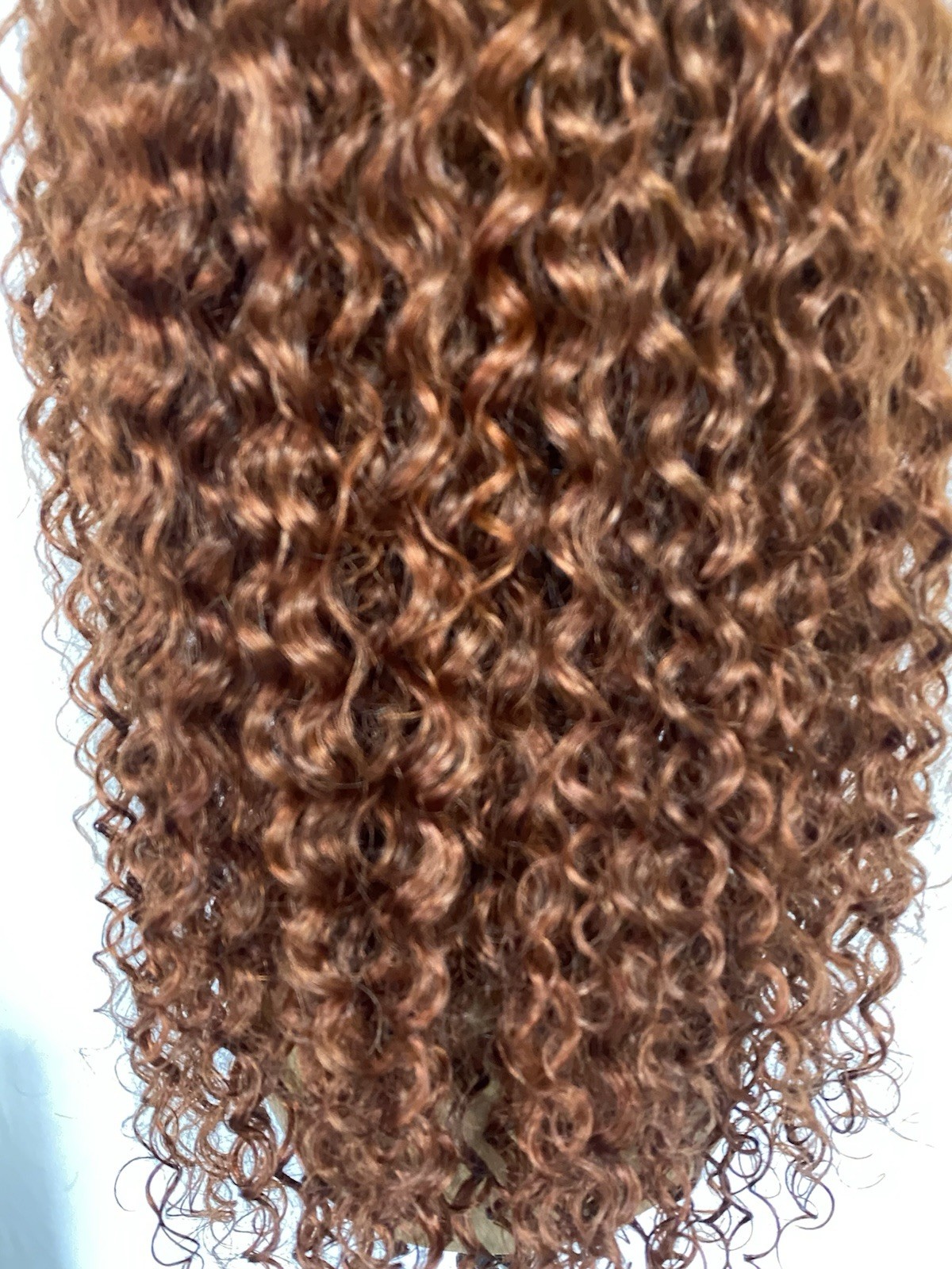Glueless Reddish Brown Curly 13×4 HD Lace Front Human Hair Wig 20″ Deep Wave