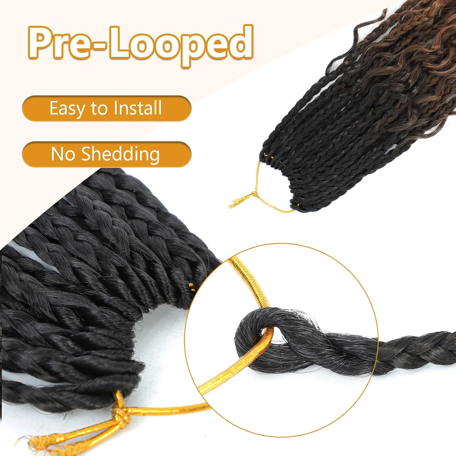8 Packs Goddess Box Braids Crochet Hair for Black Women -14 Inch Crochet Braids