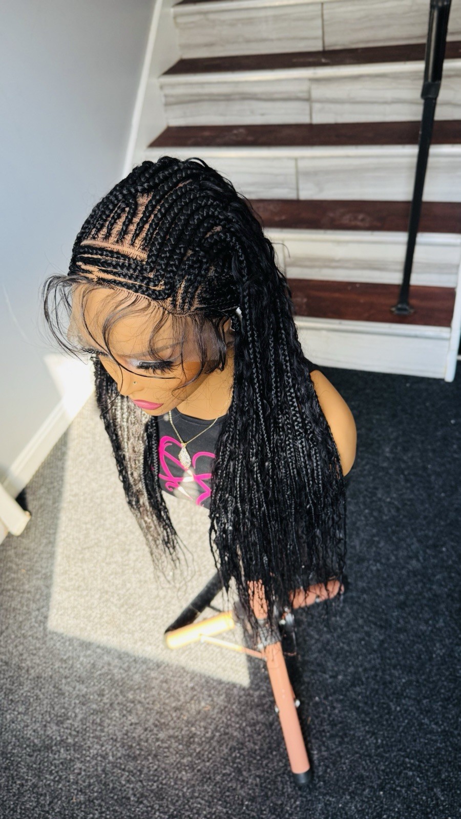Full Lace Cornrow Boho Braided Wig