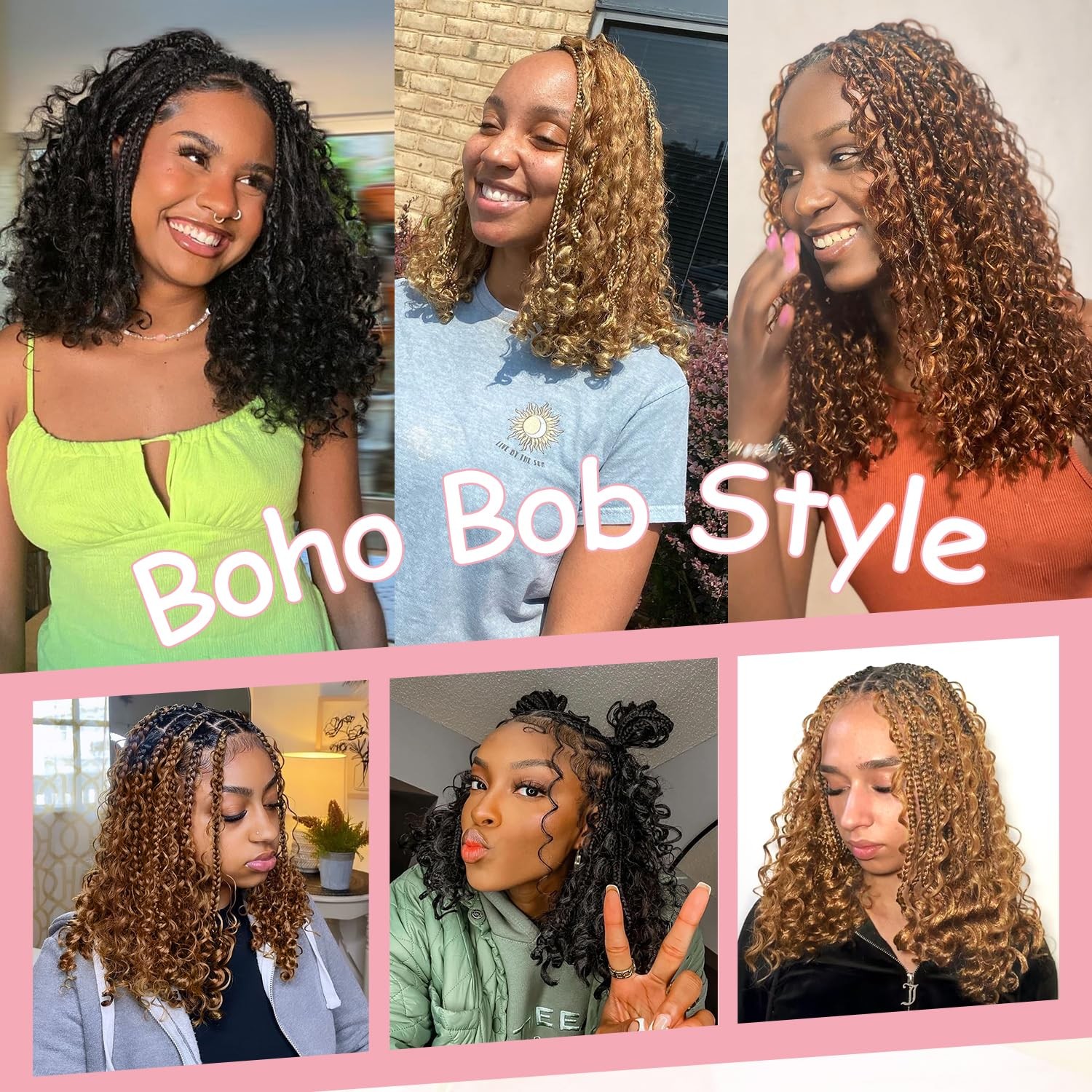 Urbeauty Human Hair For Boho Bob – Bohemian Hair For – Jet Black 14 In