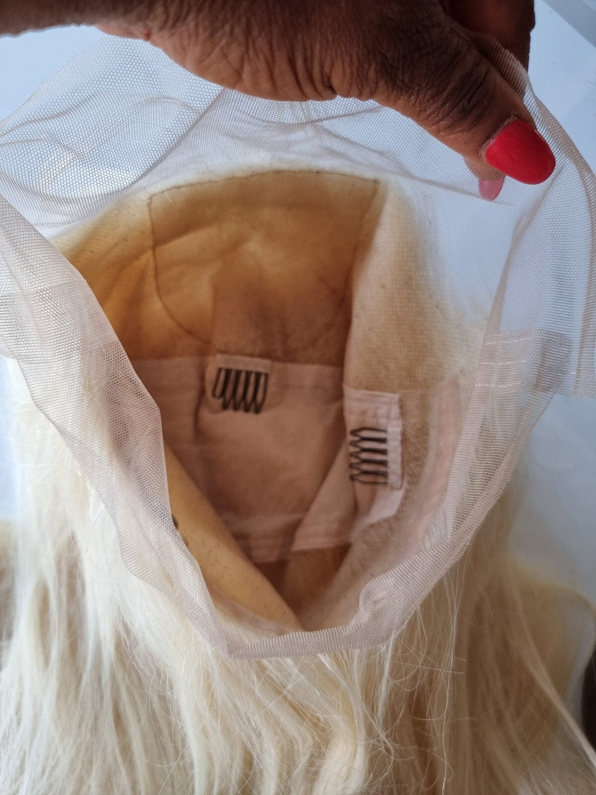 BRAZILIAN SILK BASE TOP GLUELESS FULL LACE WIG BLONDE 613# 180% DENSITY 20INCHES