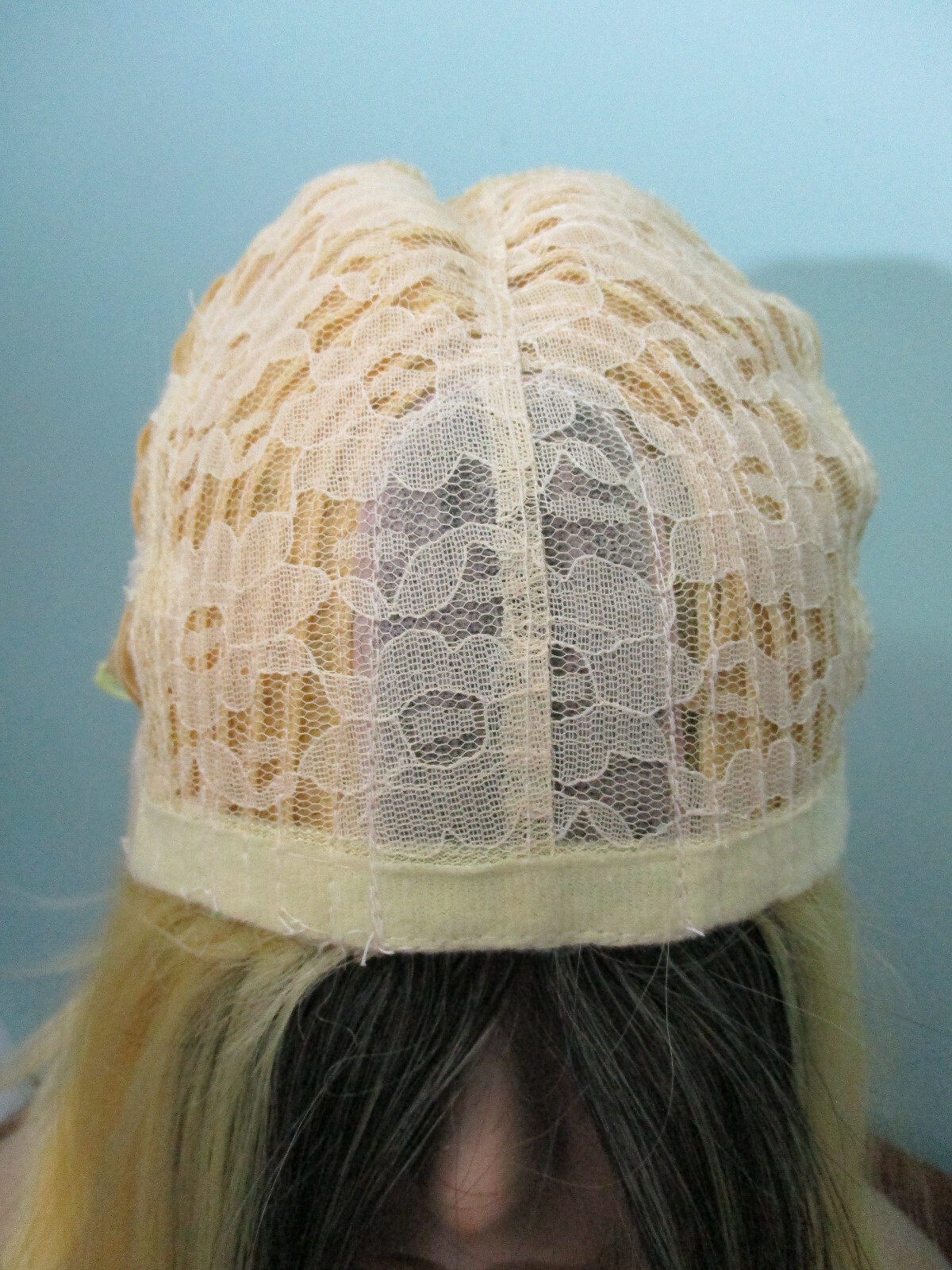 12″ medium length yellow blonde and black OMBRE long BOB lob WIG by ZYR – NWT