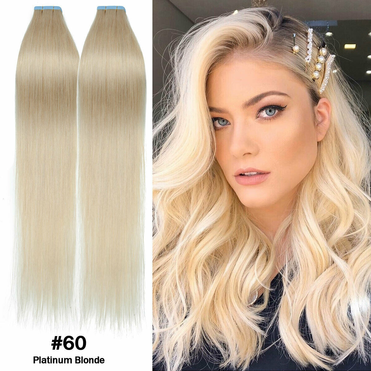 Tape-in Human Hair Extensions Skin Wefts Thick Remy Russian Hair Highlight Ombre