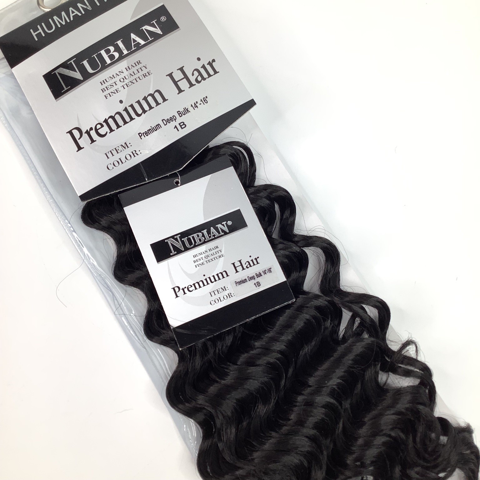Nubian Premium Deep Bulk Human Hair Blend 14″-16″ Color 1B Braiding