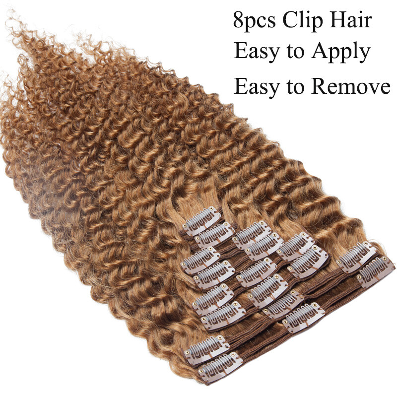 100g Thick Afro Kinky Curly Clip In Human Hair Extensions 8″ 10″ 12″ 14″ 16″ 18″