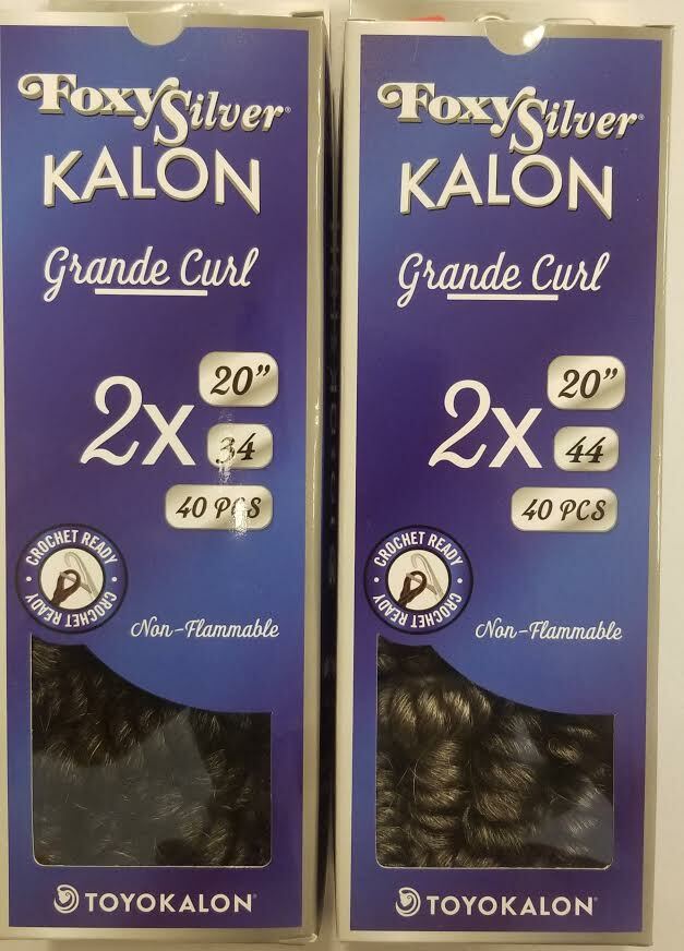 Foxy Silver Kalon SALT & PEPPER COLOR CROCHET SYNTHETIC BRAID