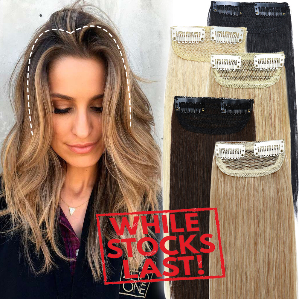 100% Human Hair Top Hair Pad Extensions Thickened Hair Root Clip In Top Pieces