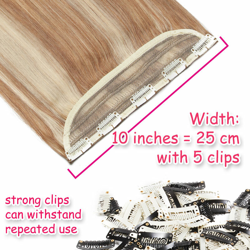 Thick Long Ombre One Piece 3/4 Full Head Clip In HUMAN REAL REMY Hair Extensions