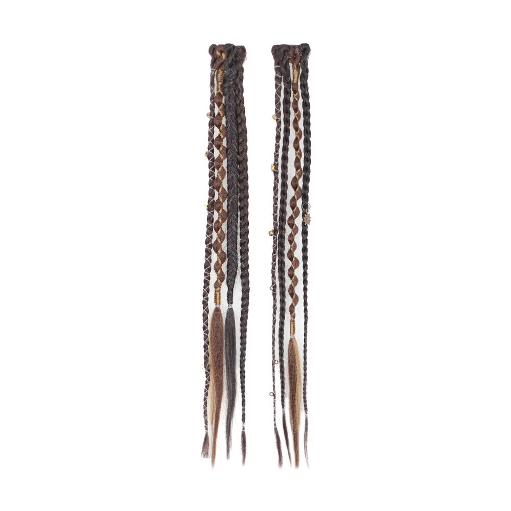 Clip in Braids Extension Boho Dreadlocks Viking Braids on Clips Medival Hair Acc