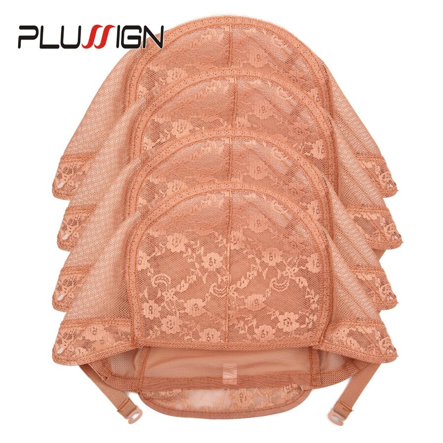 Adjustable Lace Wig Caps Invisible Mesh Weaving Hairnets With Strap 3 Pcs/Lot