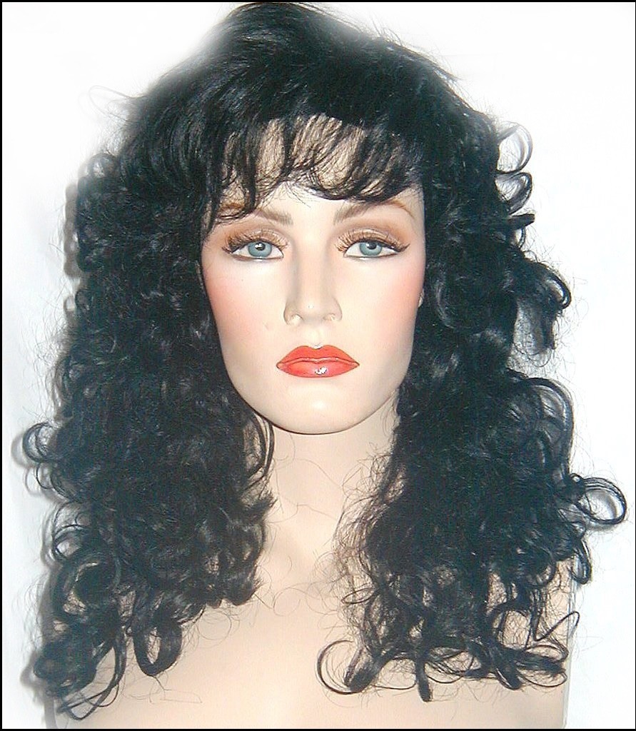 HENRY MARGU WIG Loose Curls Jet BLACK Adjustable Cap Larissa Gypsy NEW w/ TAGS