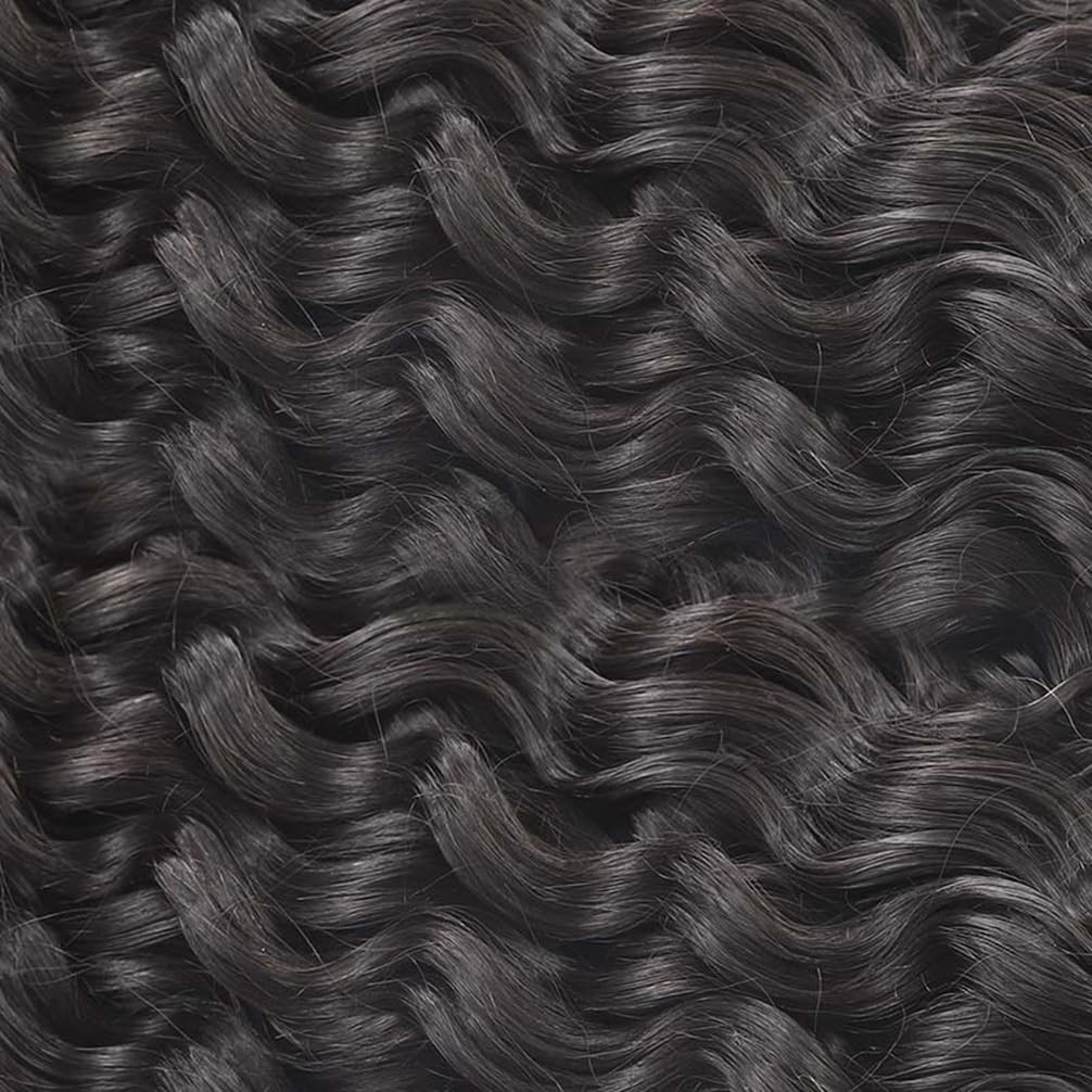 Crochet Human Hair Water Wave Pre Looped Natural Black Machine Made Soft Feather