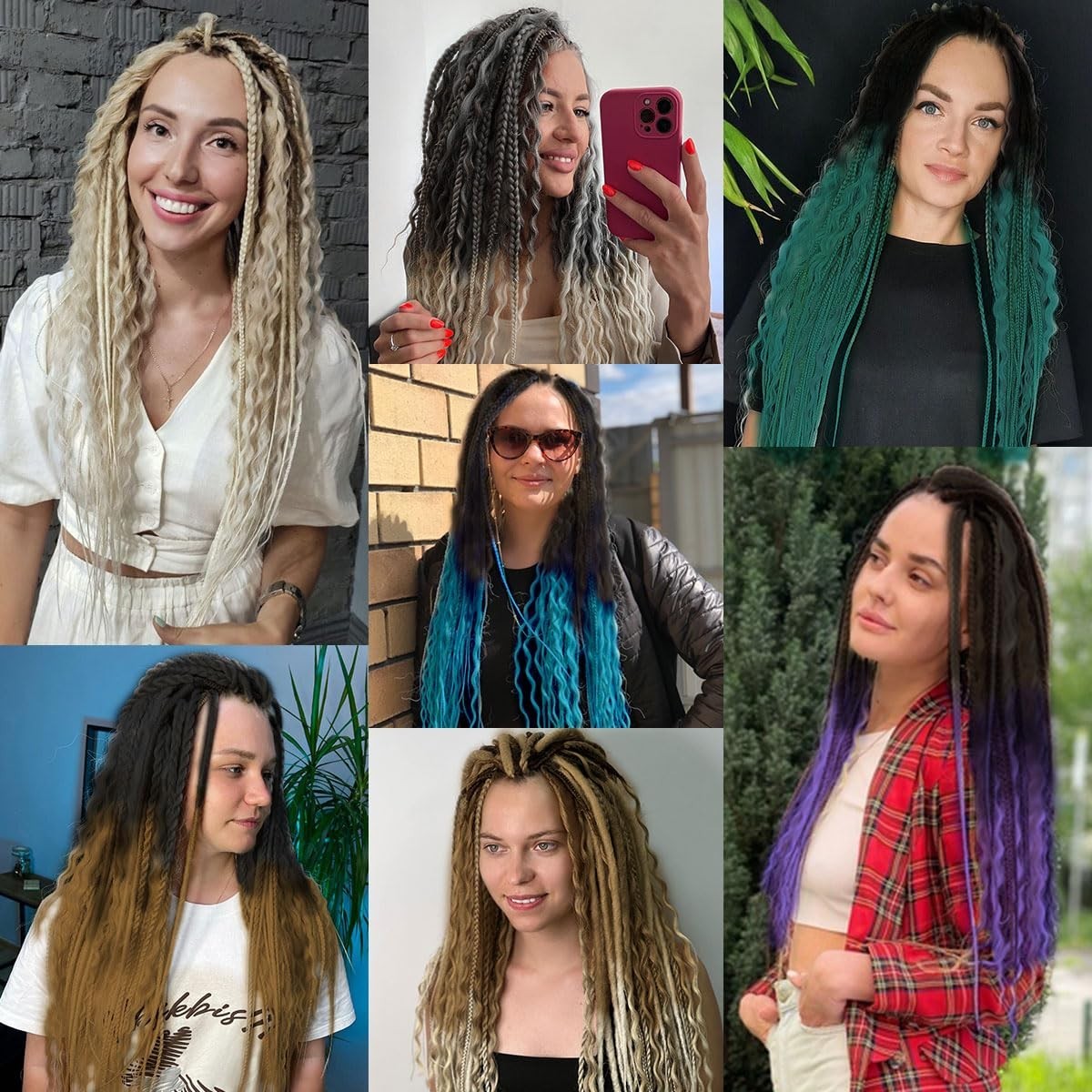 Curly Dreadlocks Set for White Women, 30pcs SE Dreads