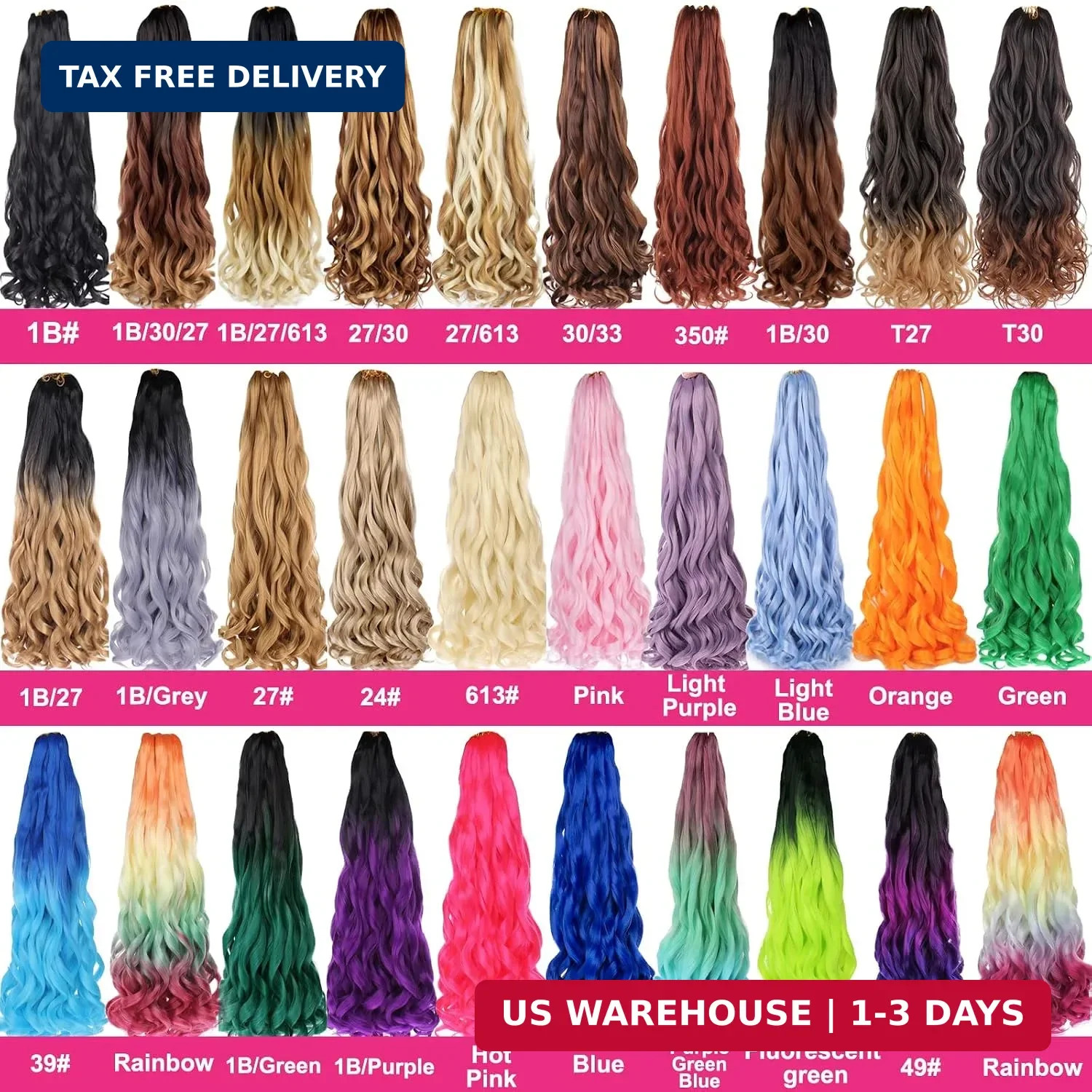 Unionbeauty French Curl Braiding Hair 22 Inch Blonde French Curly Braiding Hair
