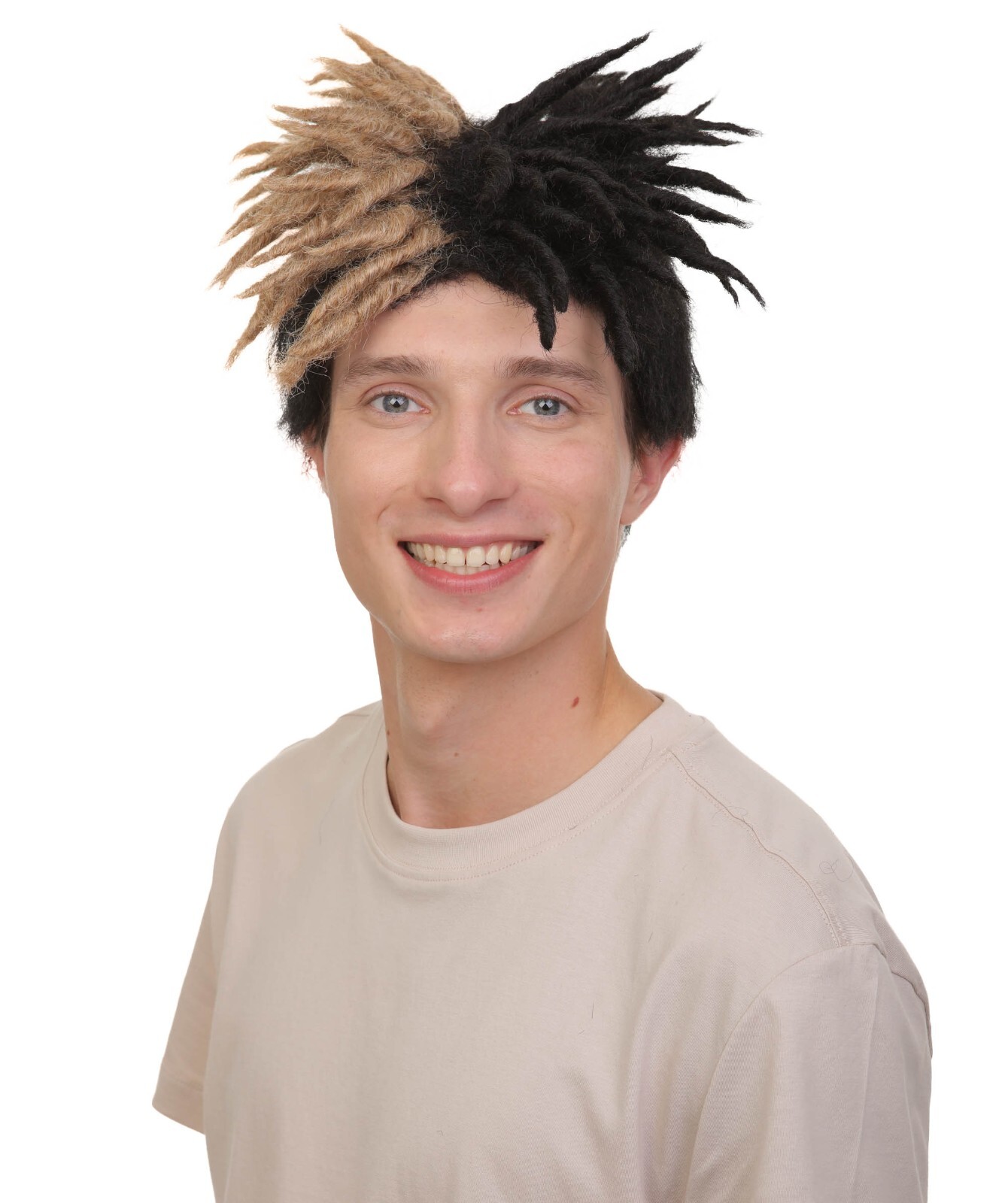 Adult Men’s American Rapper Half-colored Black and Blonde Dreadlock Wig HM-1509