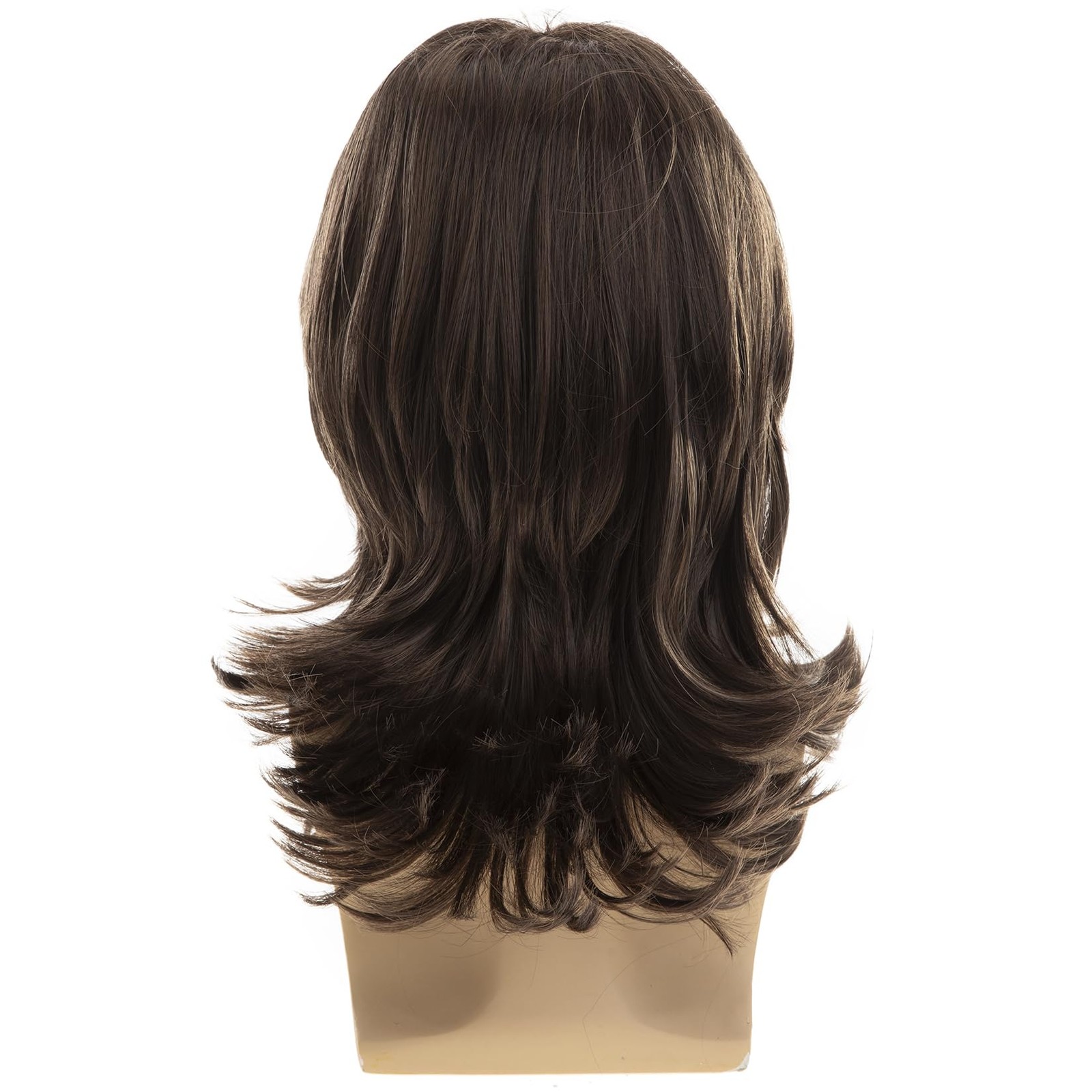 Dsimeig Long Wavy Brown Wigs for Men Natural Layered Rocker 22.5 Inch, brown